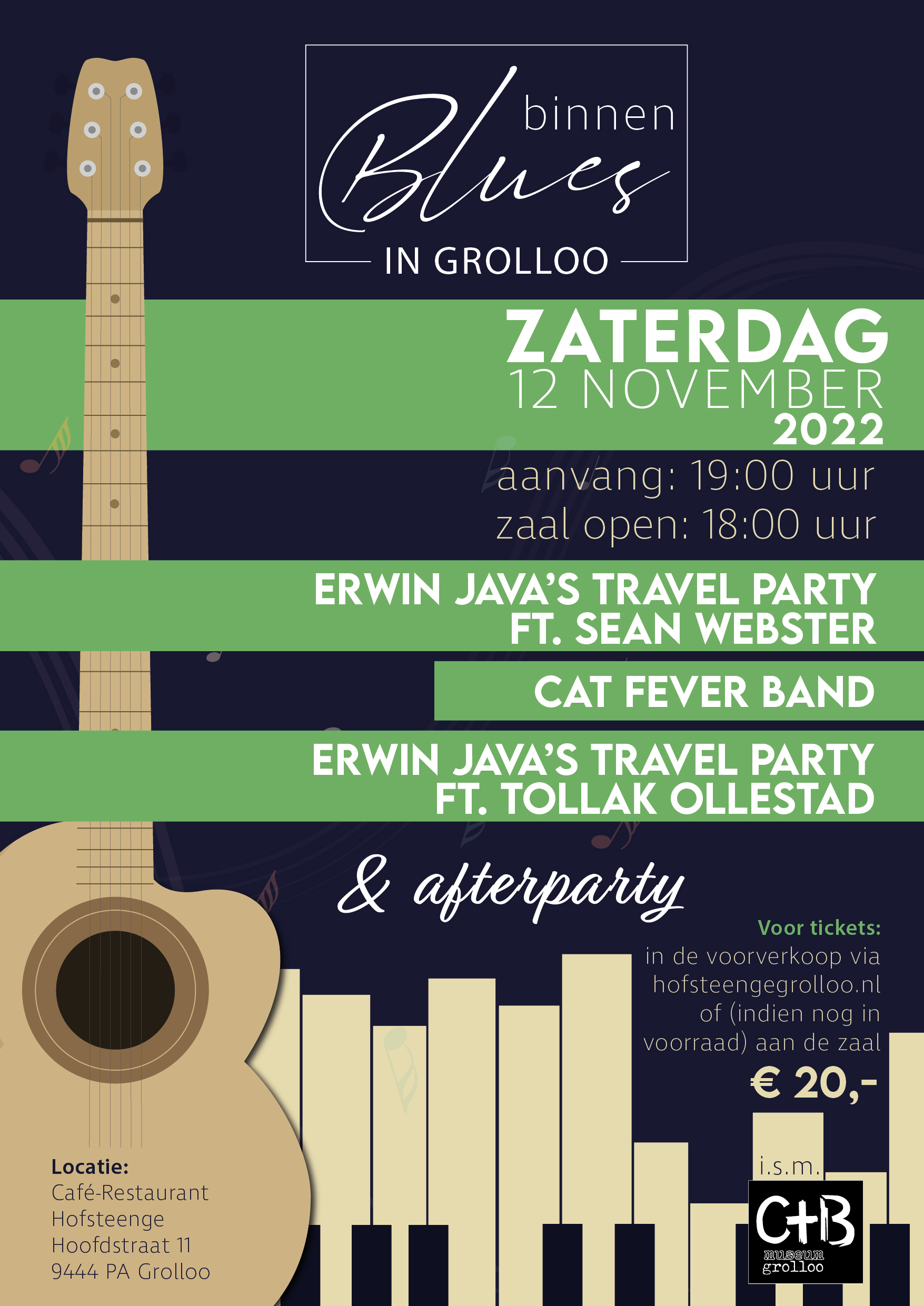 12 november Binnen Blues in Grolloo!!! C+B Museum Grolloo